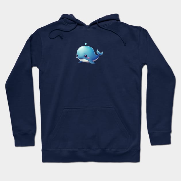 Cute Whale - Blue Hoodie by Bondoboxy